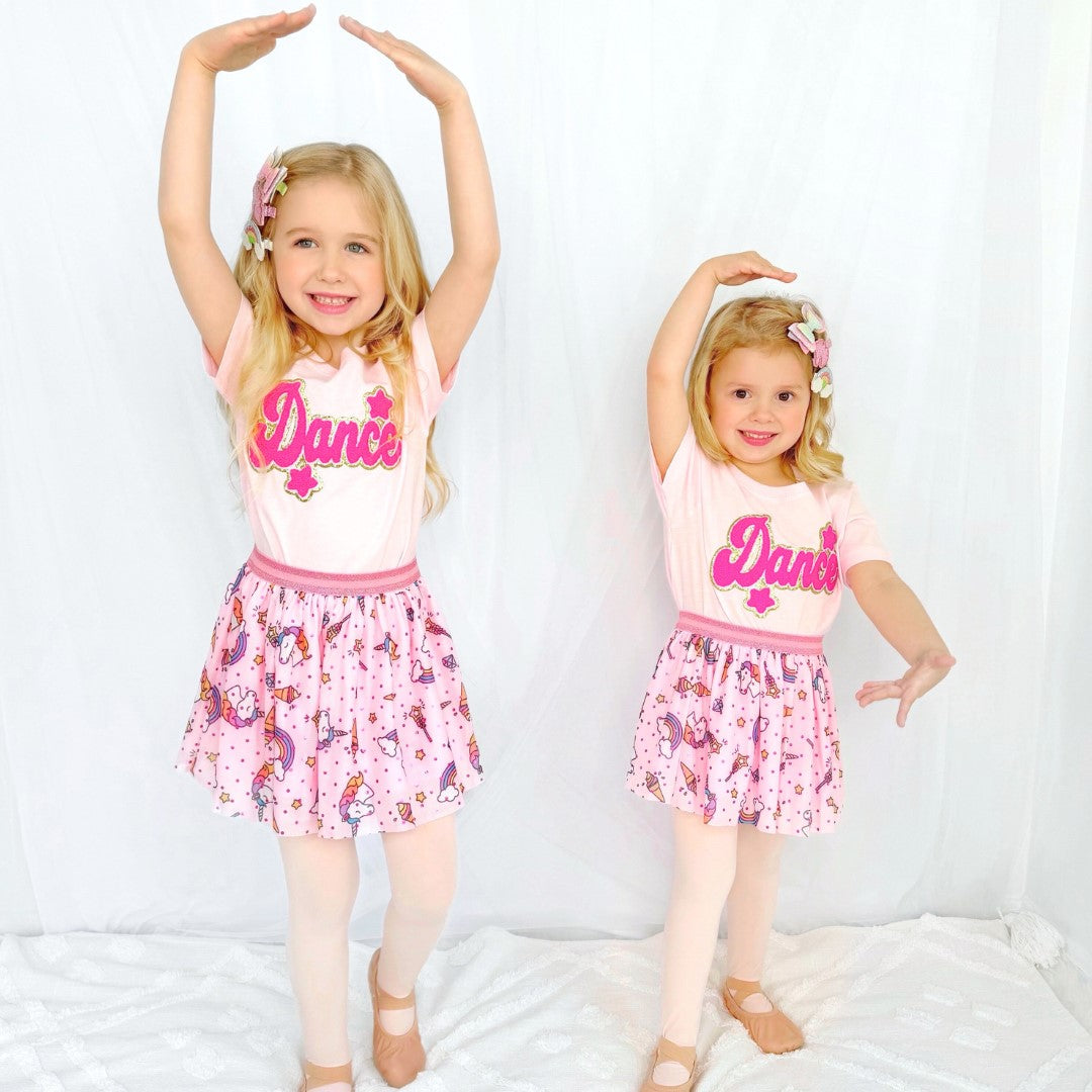 Dance Script Patch Short Sleeve T-Shirt - Ballet