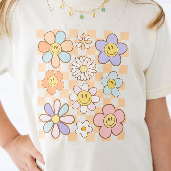 Daisy Doodle Checker Short Sleeve T-Shirt