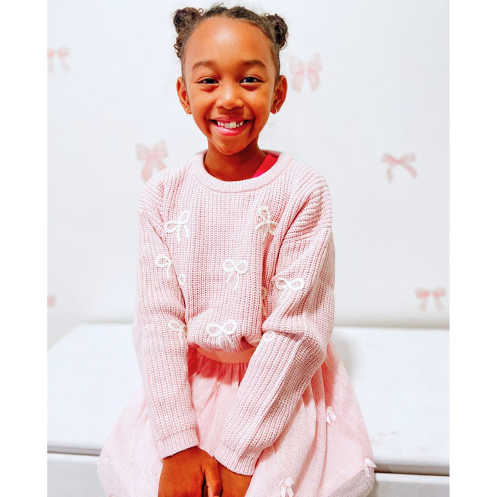 All Over Bows Knit Sweater