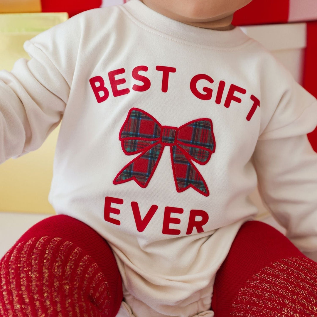 Best Gift Ever Patch Christmas Long Sleeve Romper