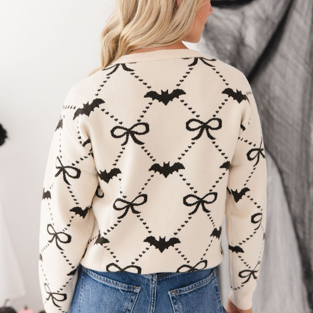 Bat Trellis Halloween Women's Sweater