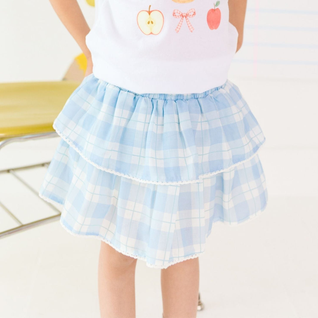 Blue Plaid Skort