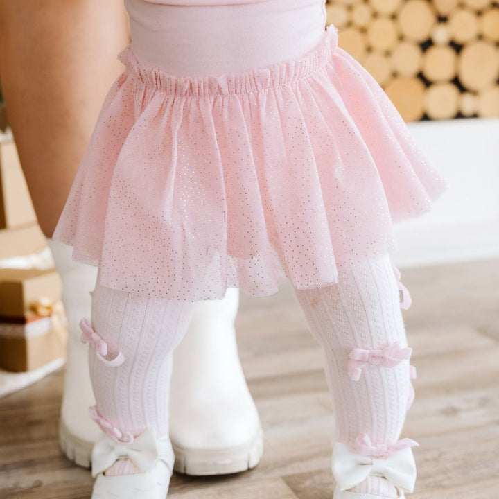 Blush Velvet Bow Tights