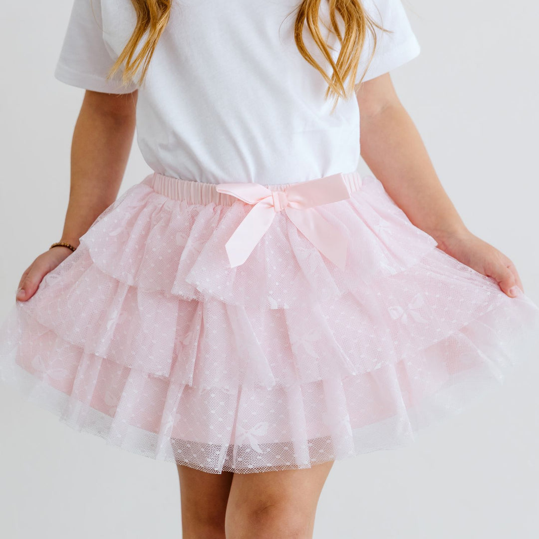 Bow Lace Tiered Tutu Skirt