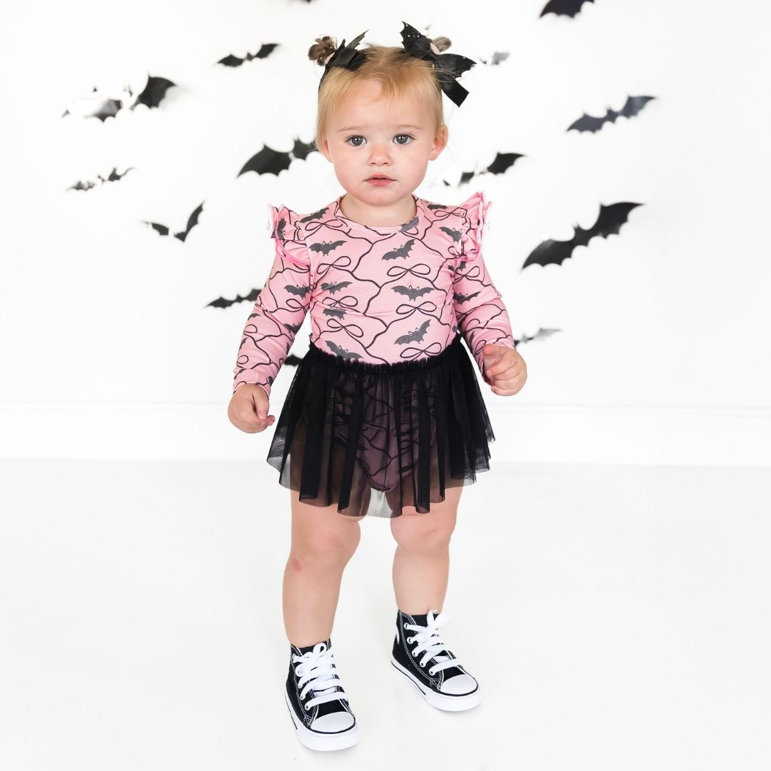Glitter Bat Halloween Coquette Bow Clip
