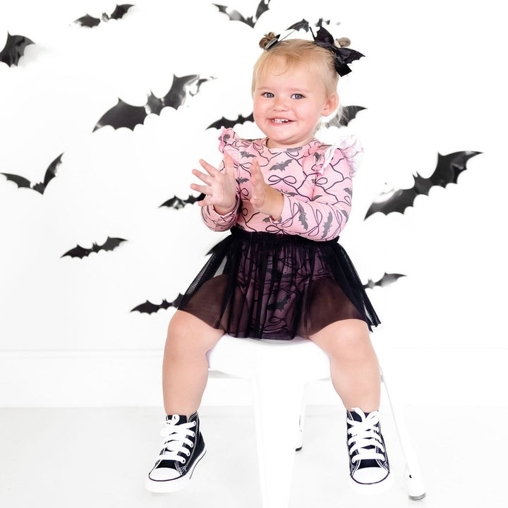 Glitter Bat Halloween Coquette Bow Clip