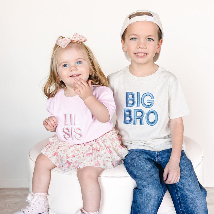 Lil Sis Embroidered Patch Short Sleeve Romper