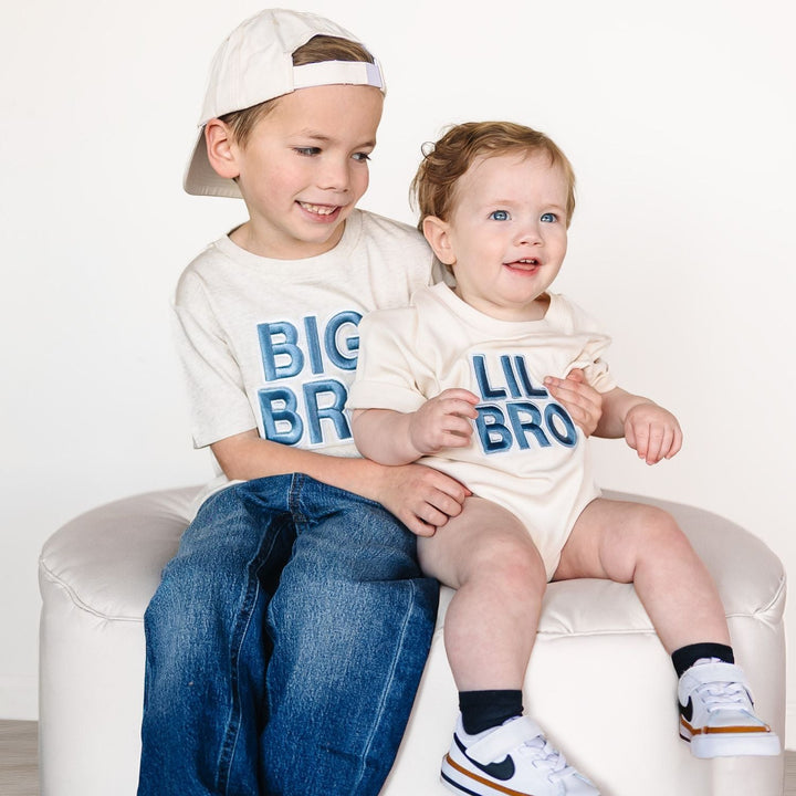 Lil Bro Embroidered Patch Short Sleeve Romper