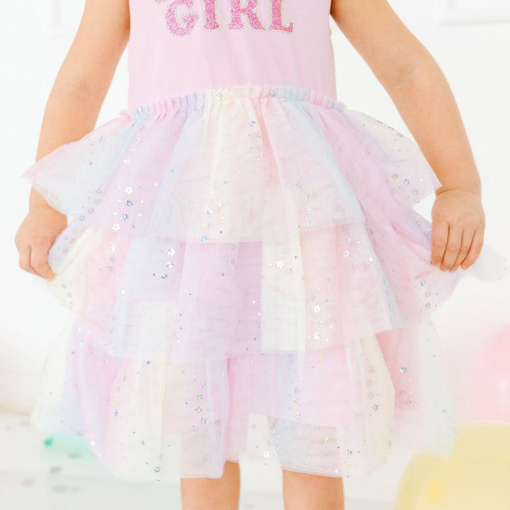 Birthday Girl Fairy Dust Short Sleeve Tutu Dress