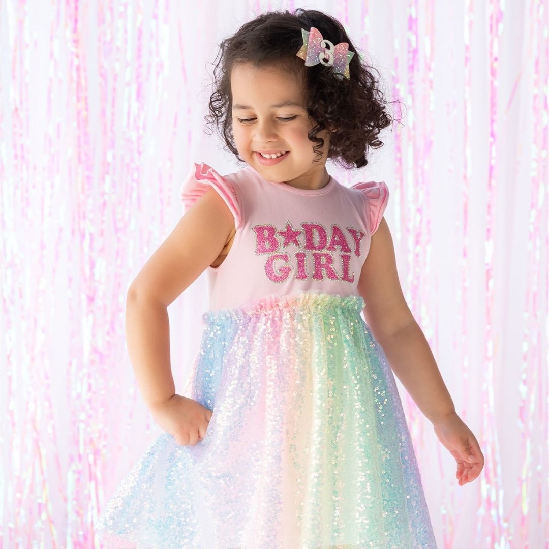 Pastel Rainbow Bow #3 Clip