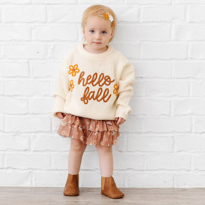 Ditsy Fall Floral Printed Tiered Tutu