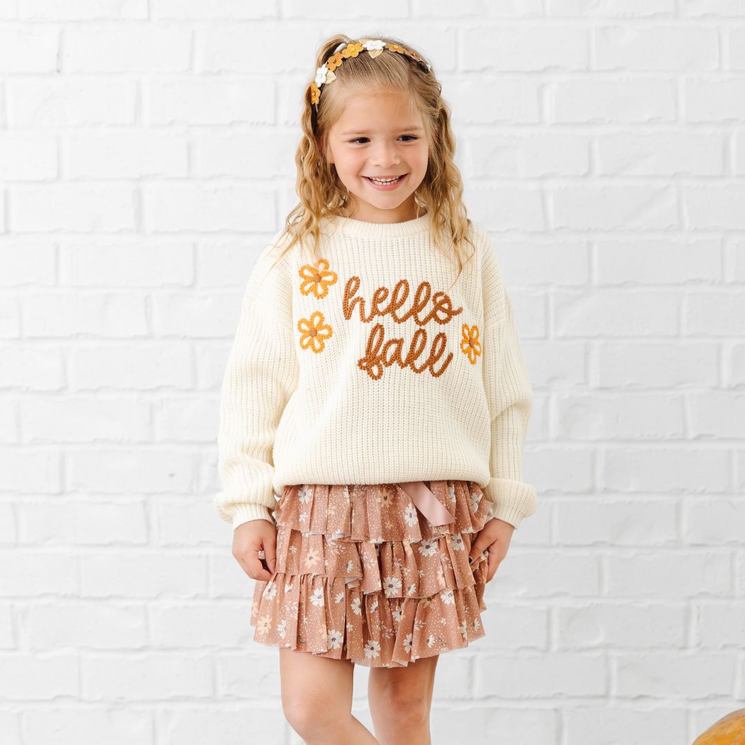 Ditsy Fall Floral Printed Tiered Tutu