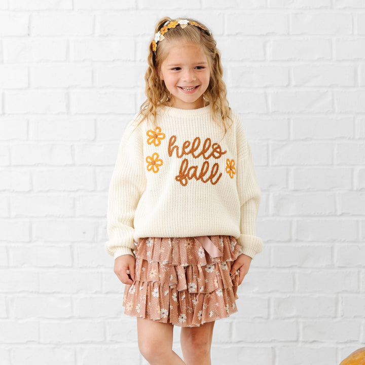 Ditsy Fall Floral Printed Tiered Tutu