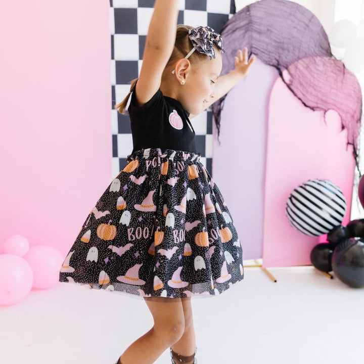 Boo Halloween Tulle Bow Headband