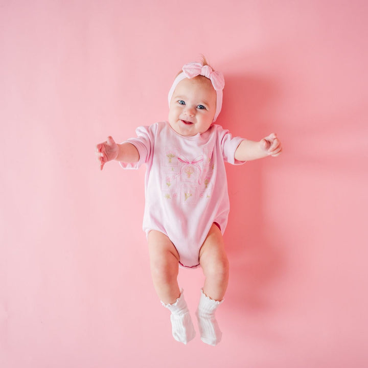 Bouquet Bow Short Sleeve Romper