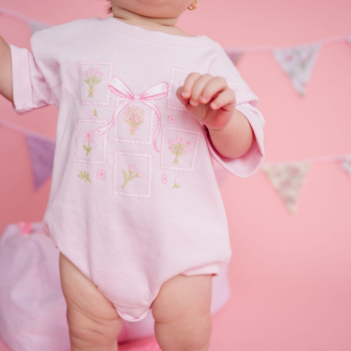 Bouquet Bow Short Sleeve Romper