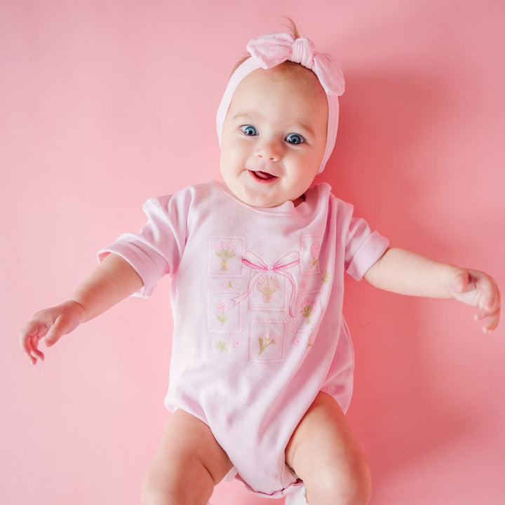 Bouquet Bow Short Sleeve Romper