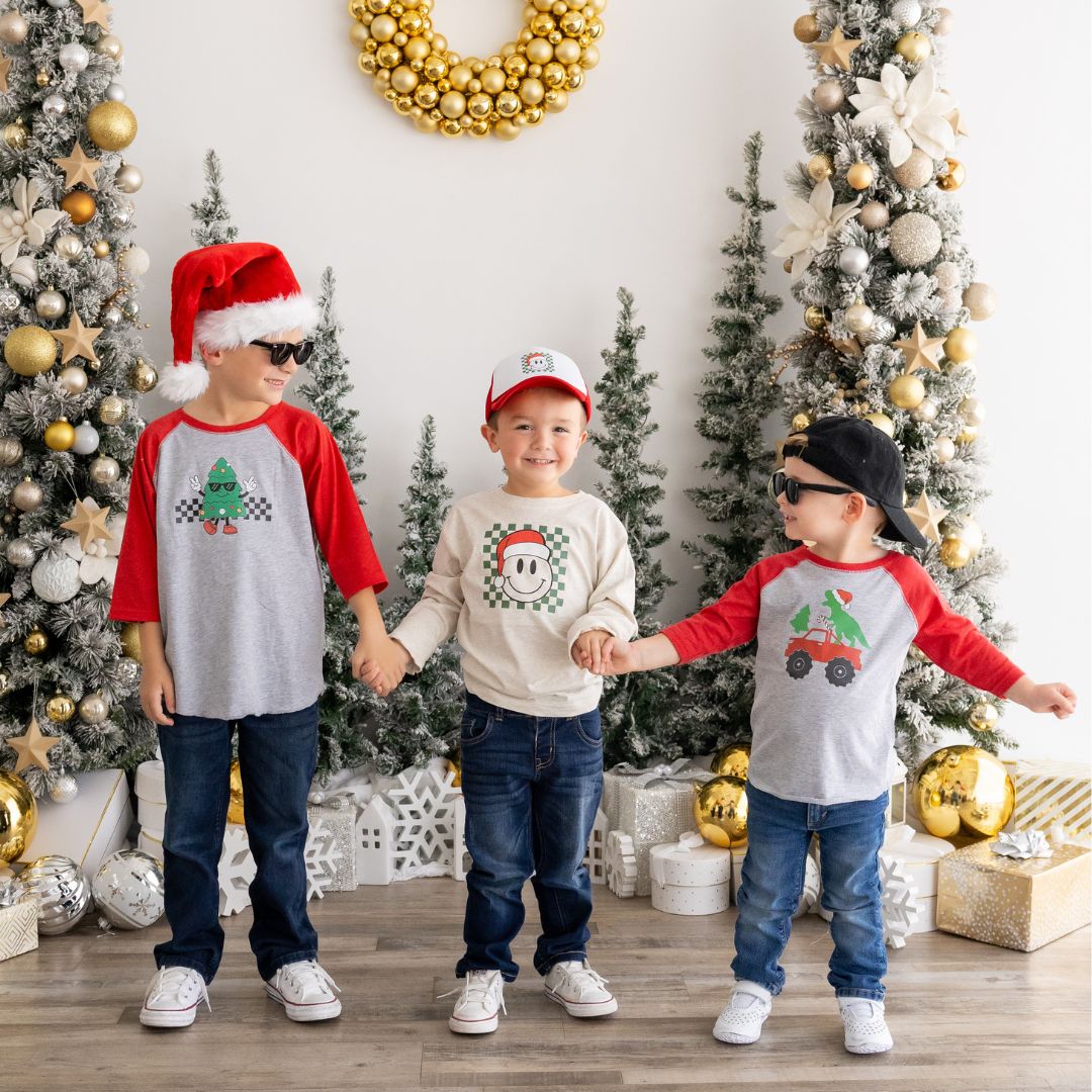 Santa Smiley Christmas Trucker Hat - Red/White