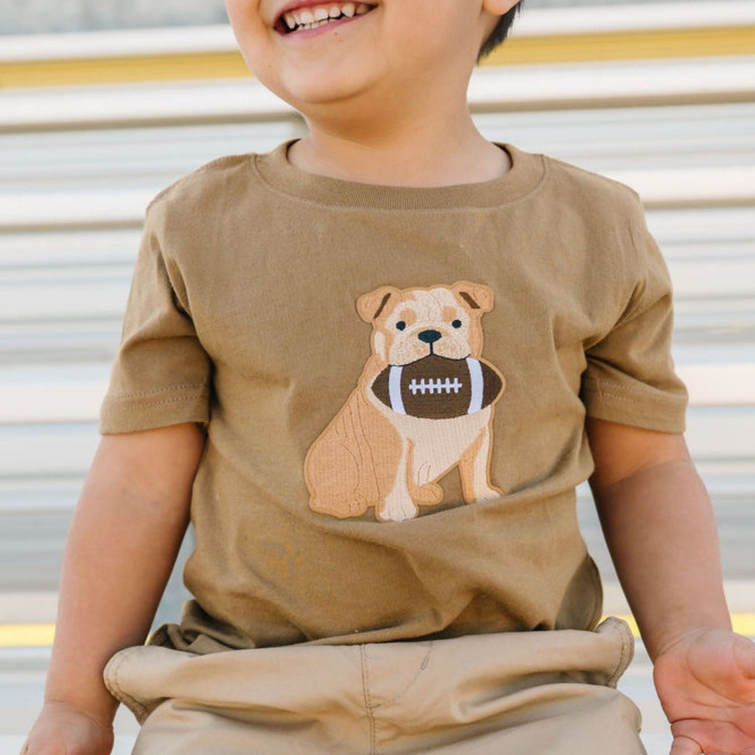Bulldog Football Patch Short Sleeve T-Shirt