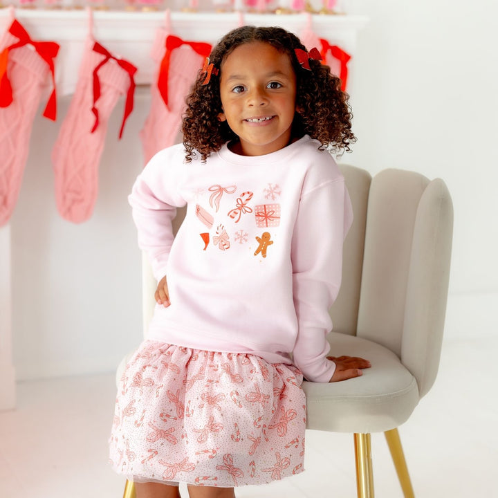 Candy Cane Bow Printed Christmas Tutu Skirt