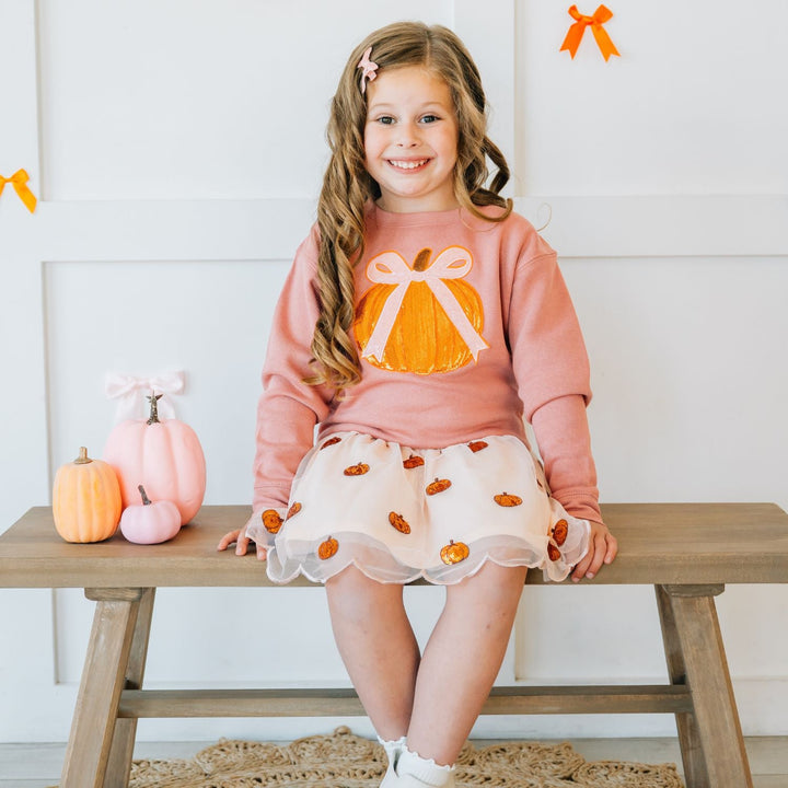 Pumpkin Sequin Scallop Tutu Skirt