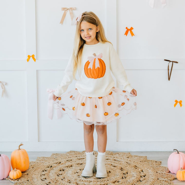 Pumpkin Tulle Bow Headband