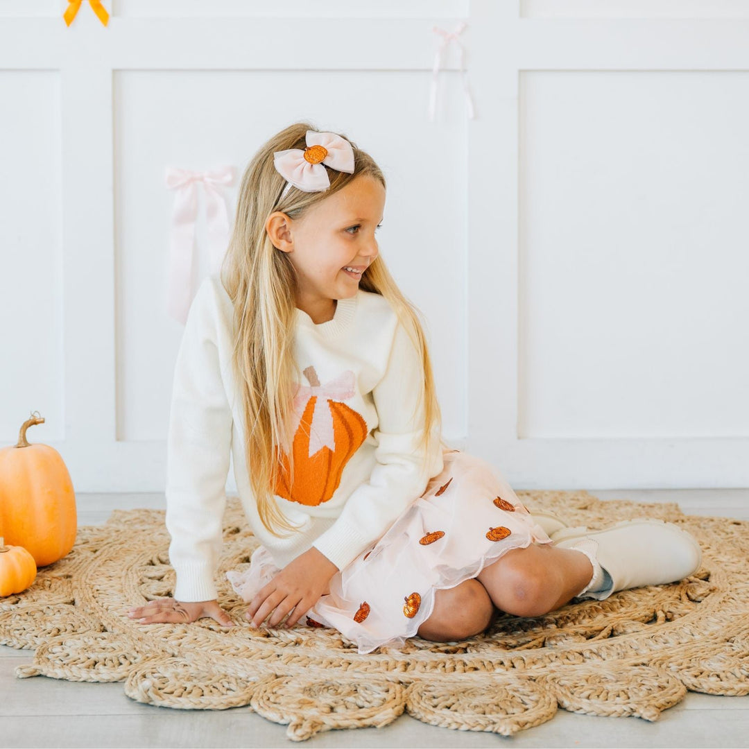 Pumpkin Tulle Bow Headband