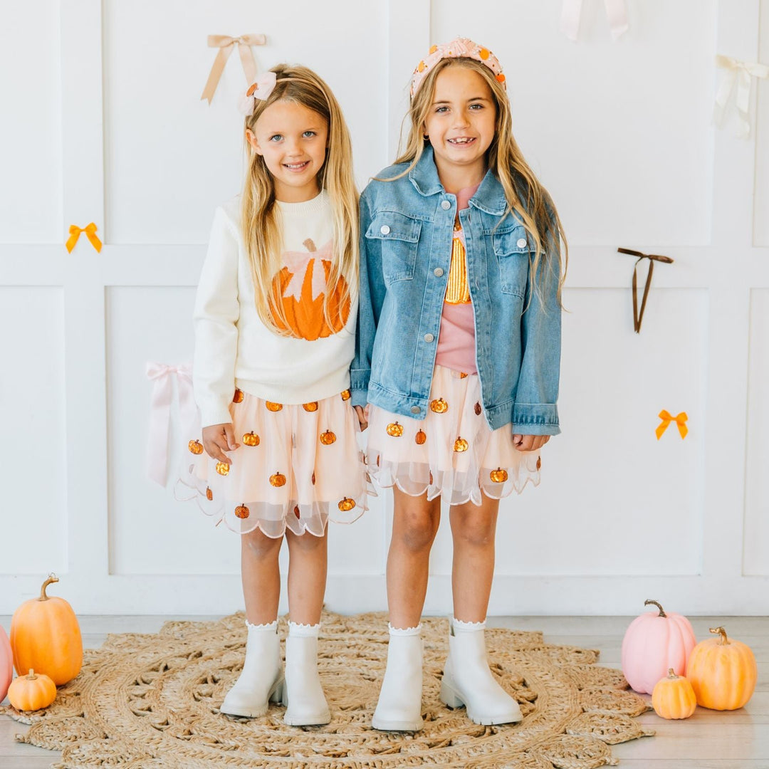Pumpkin Tulle Bow Headband