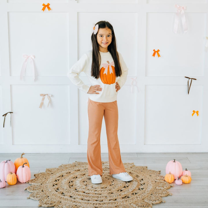 Pumpkin Tulle Bow Clip