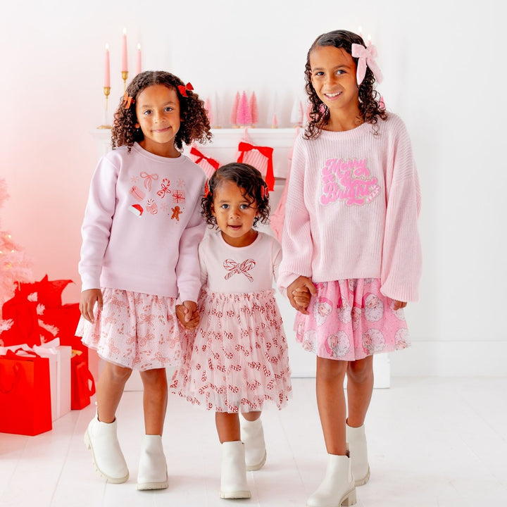Candy Cane Bow Printed Christmas Tutu Skirt