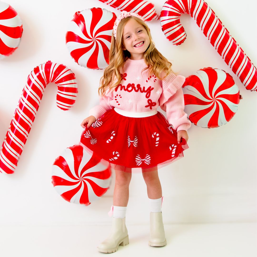 Candy Cane Christmas Gemstone Headband - Small