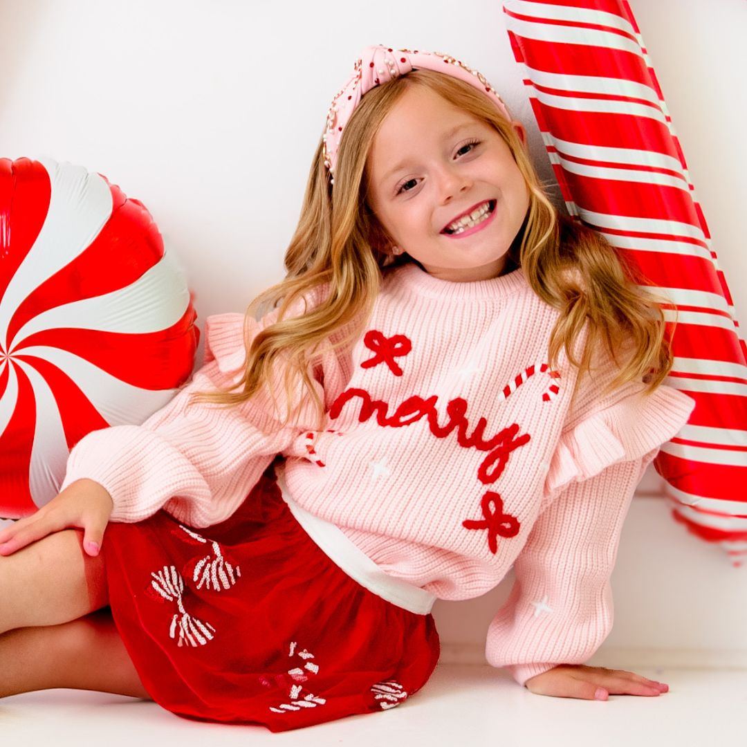 Candy Cane Christmas Gemstone Headband - Small