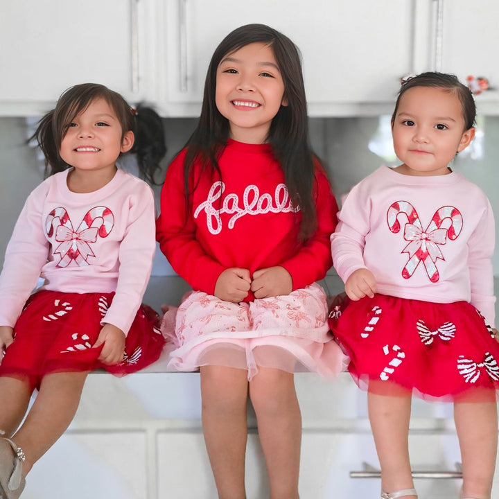 Candy Cane Bow Printed Christmas Tutu
