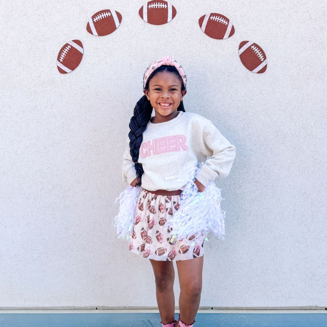 Cheer Pearl Patch Sweatshirt - Natural