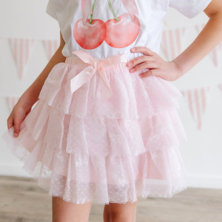 Bow Lace Tiered Tutu Skirt