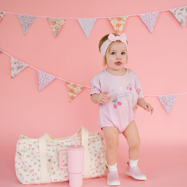 Cherry Good Day Short Sleeve Romper