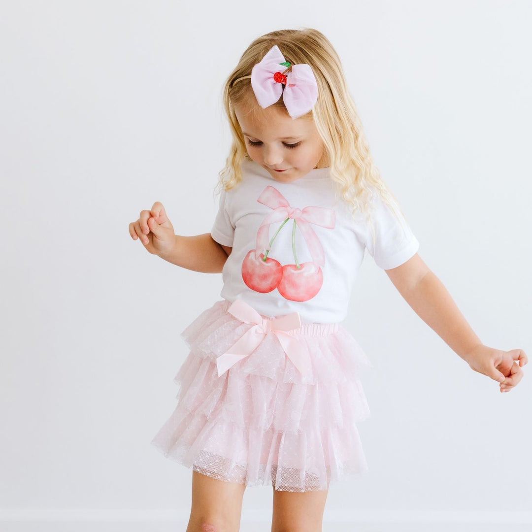 Cherry Tulle Bow Baby Headband