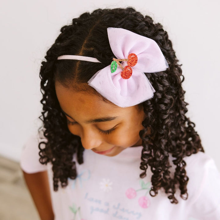 Cherry Tulle Bow Headband