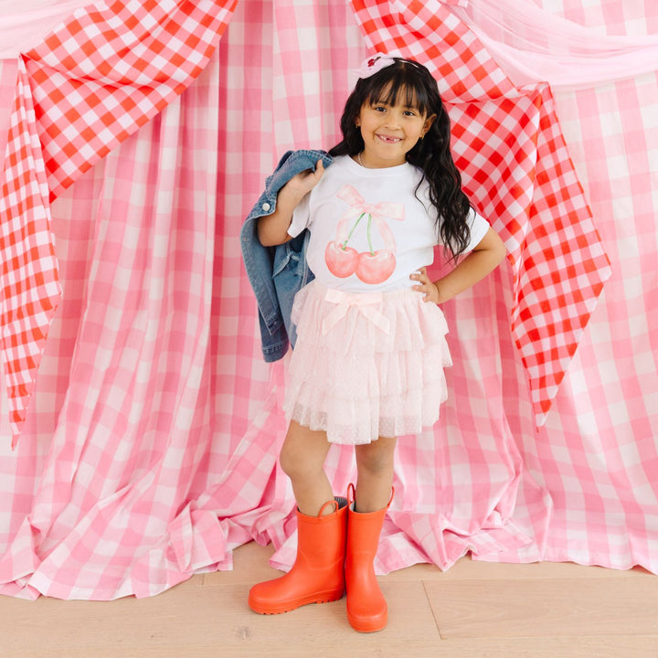 Cherry Sequin Patch Denim Jacket