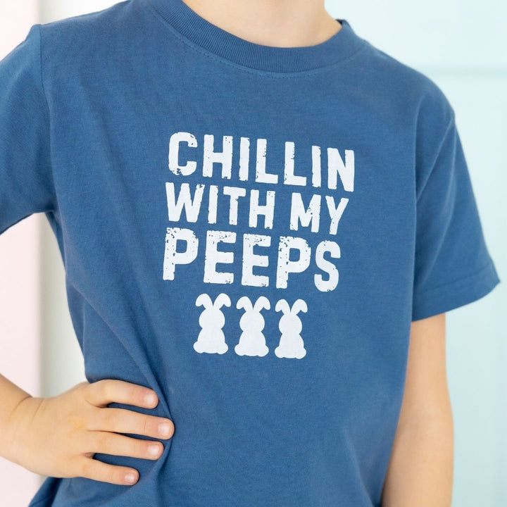 Chillin With My Peeps Easter Short Sleeve T-Shirt - Indigo