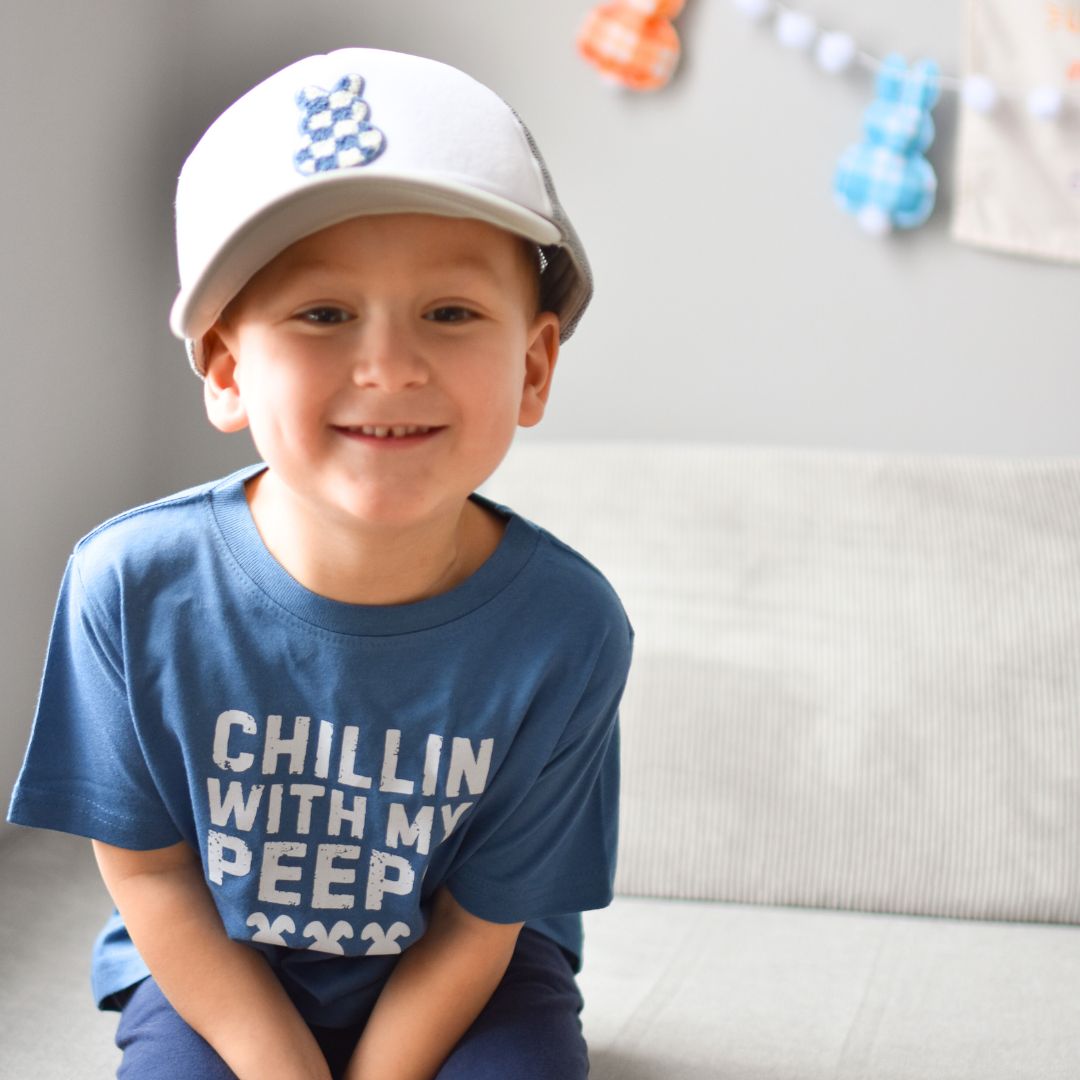 Chillin With My Peeps Easter Short Sleeve T-Shirt - Indigo