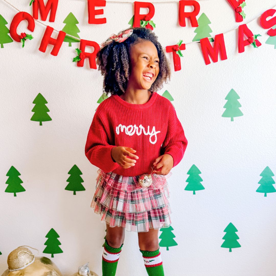 Christmas Plaid Tulle Bow Clip Sweet Wink