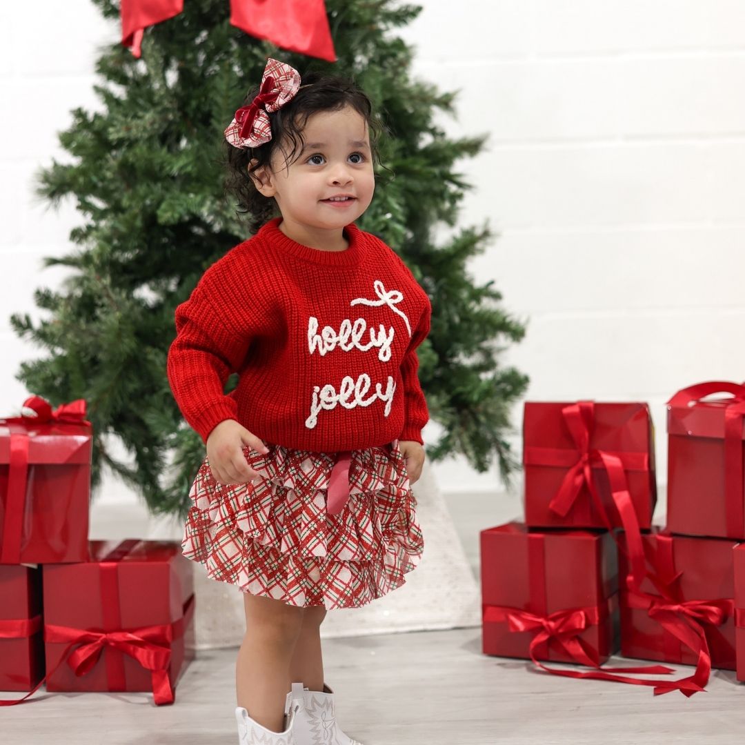 Holly Jolly Bow Christmas Knit Sweater