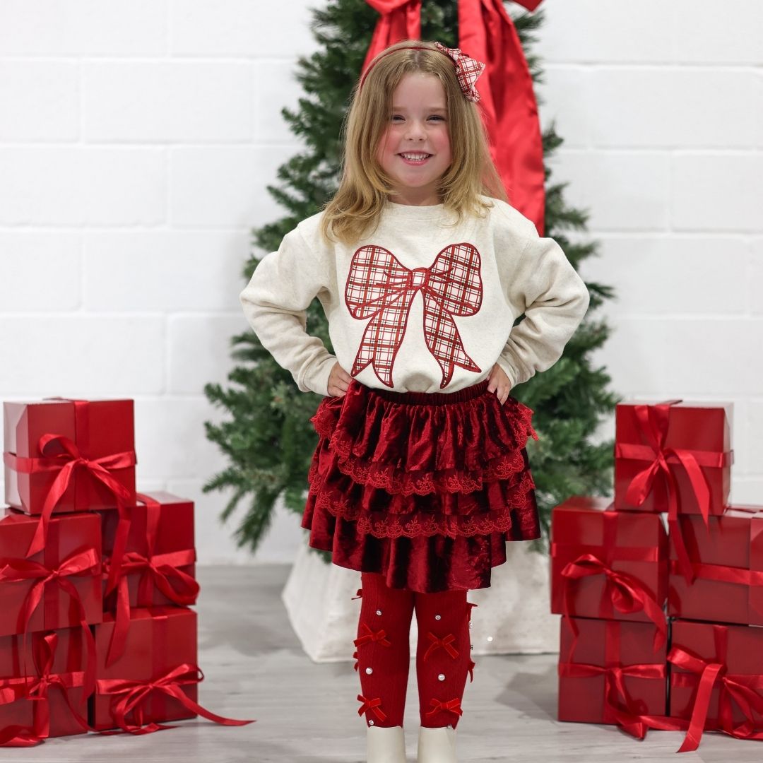 Christmas Plaid Layered Bow Headband