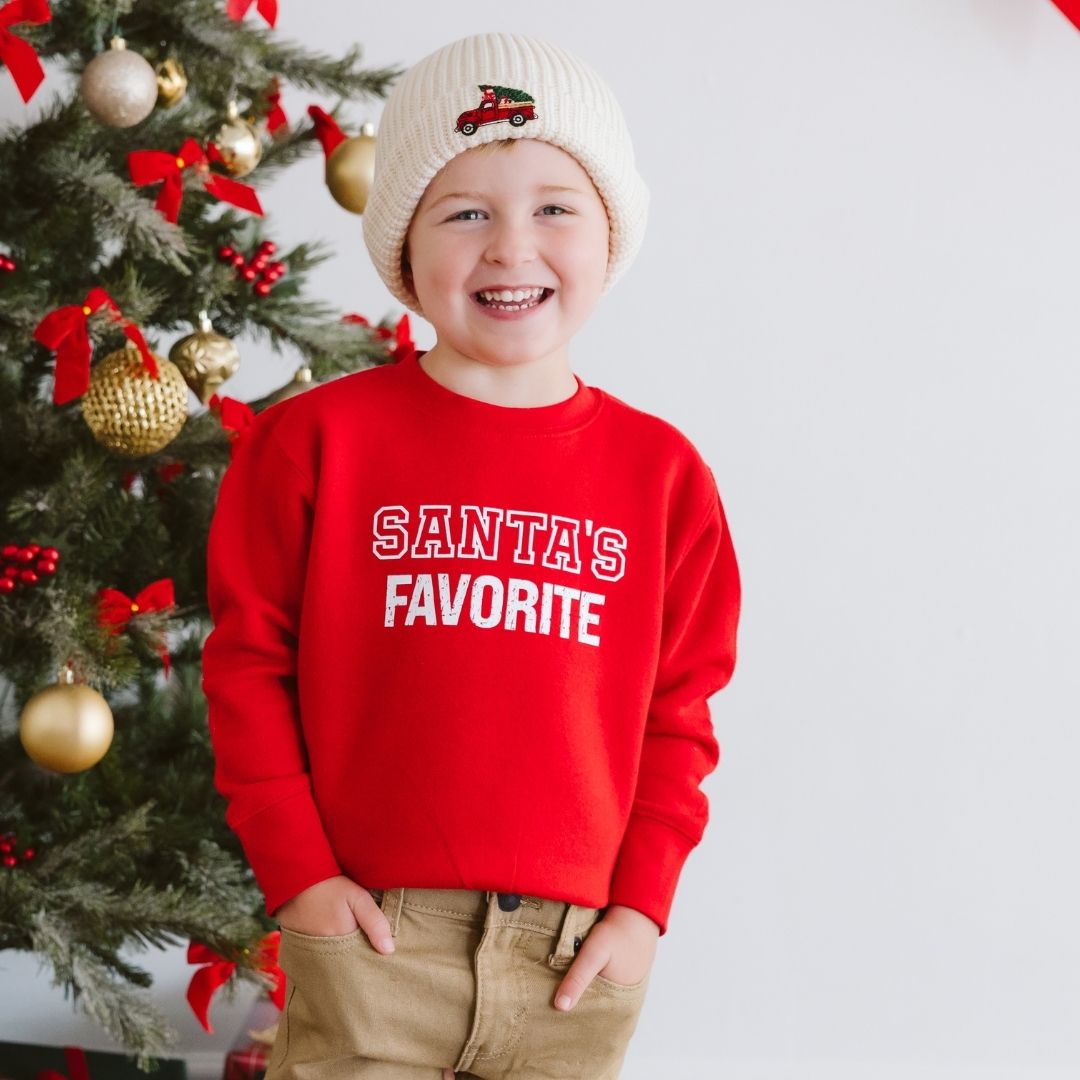 Christmas Truck Patch Beanie - Natural