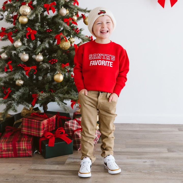 Christmas Truck Patch Beanie - Natural