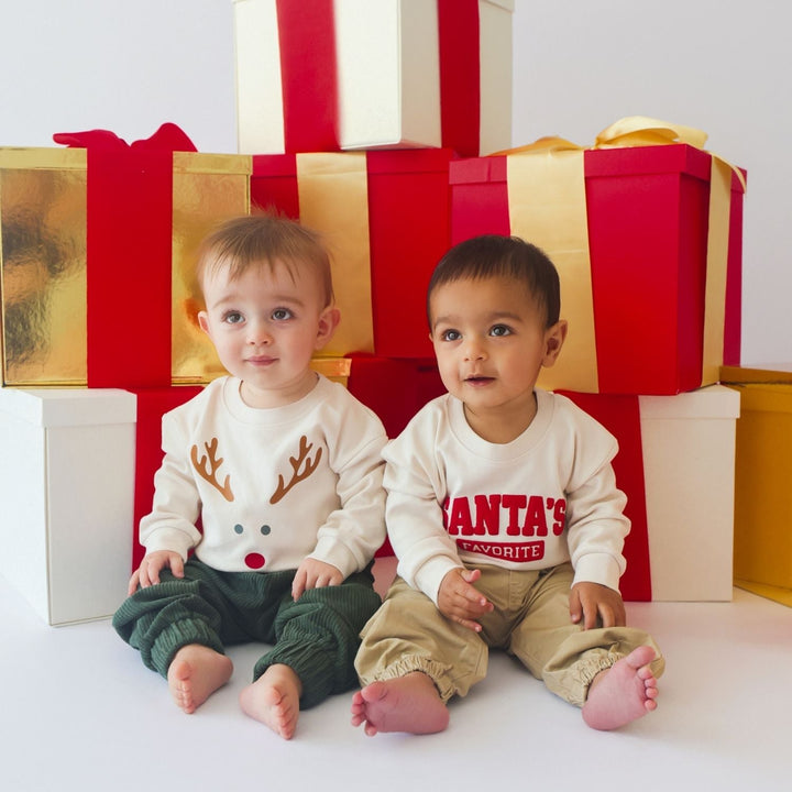 Santa's Favorite Puff Ink Christmas Long Sleeve Romper