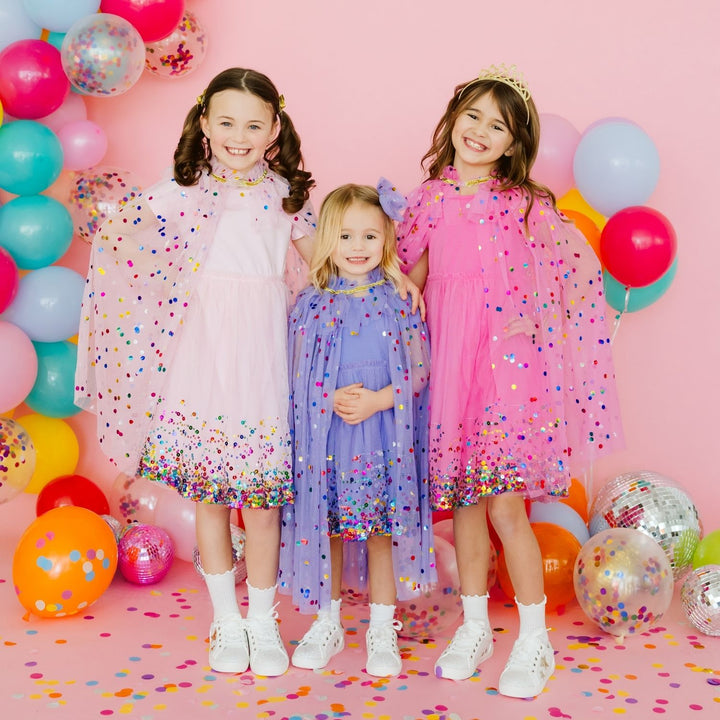 Raspberry Confetti Short Sleeve Tutu Dress