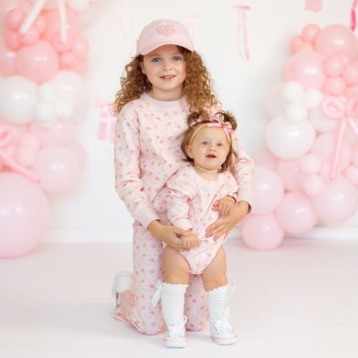 Pink Rose Long Sleeve Romper