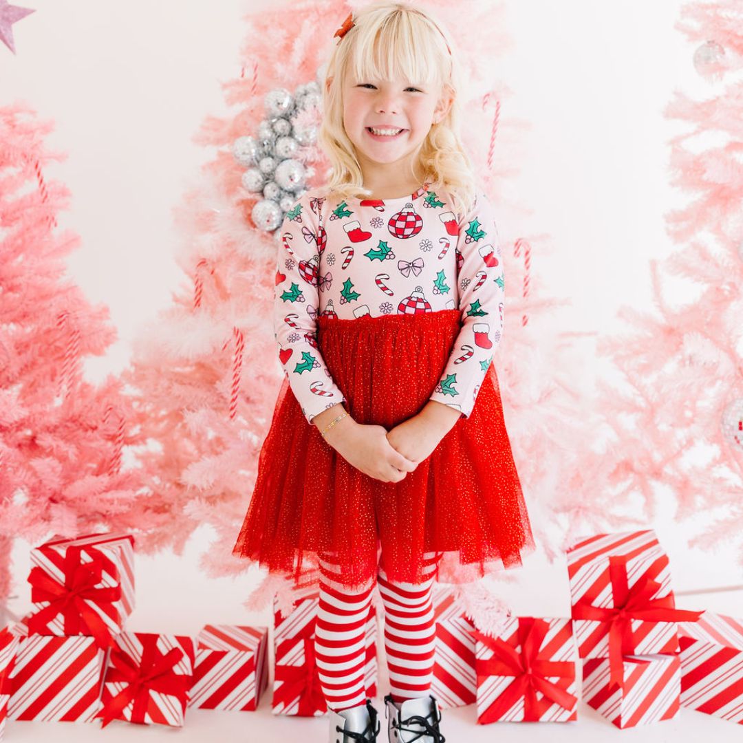 Sweet Wink Toddler Girls Disco Christmas Long Sleeve Tutu Dress